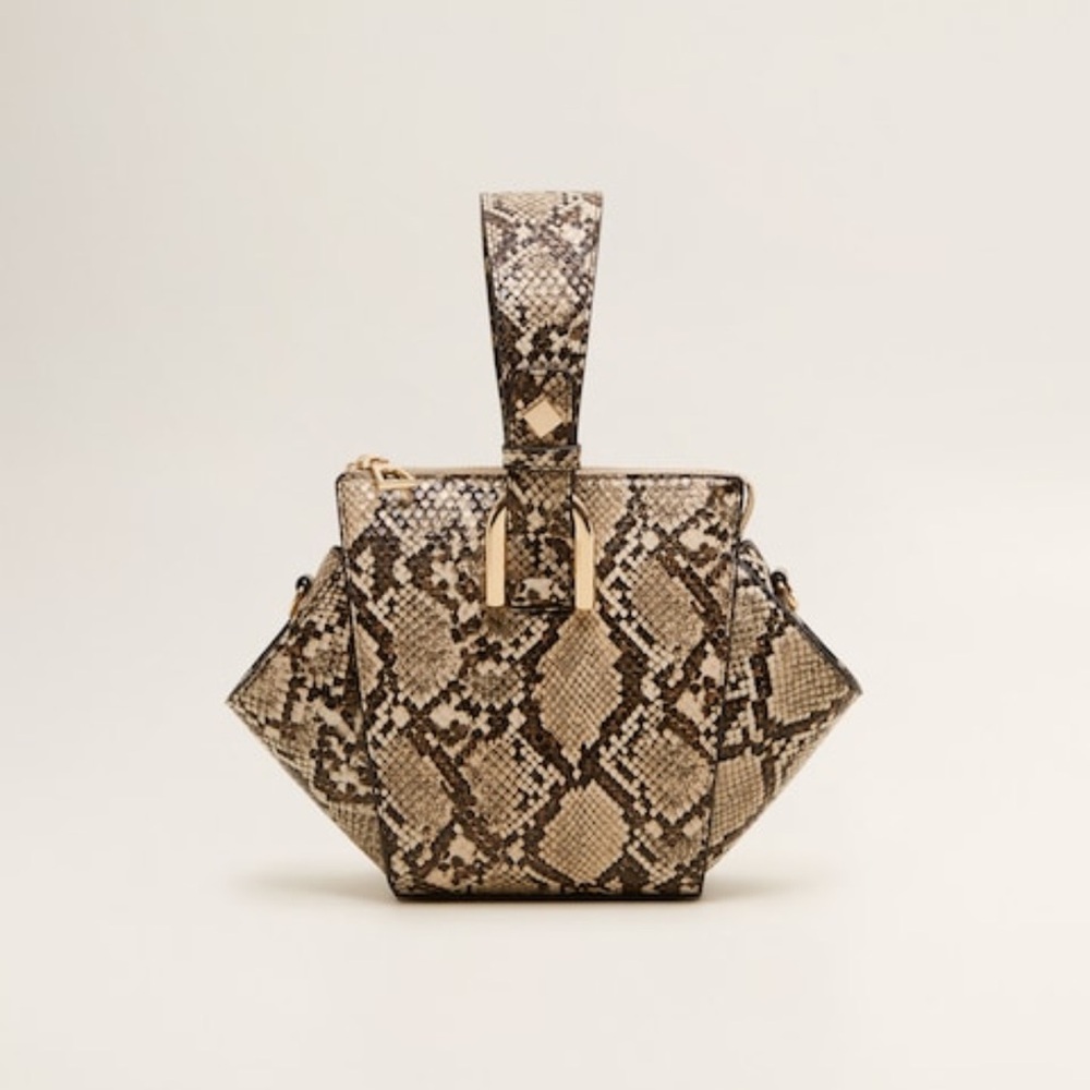 New‼️Mango snakeskin vegan leather top handle crossbody bag